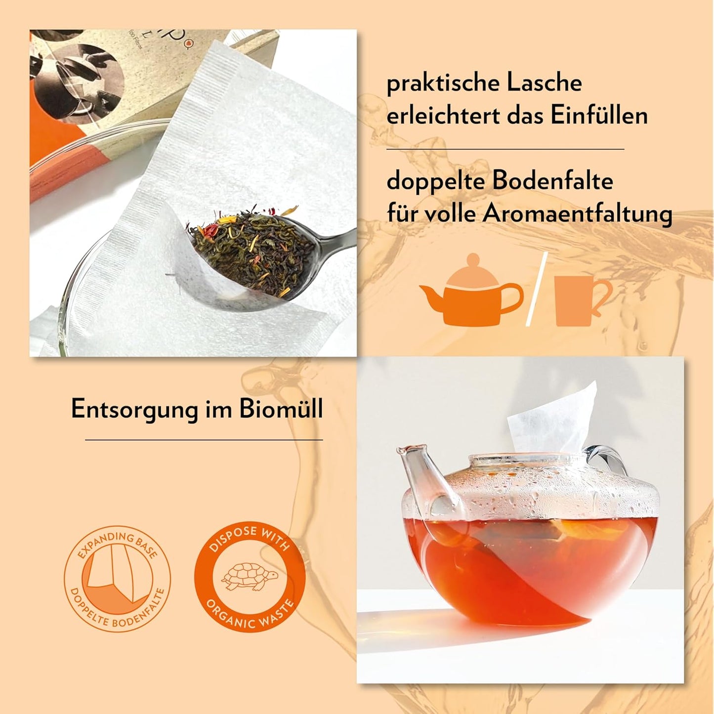 Finum "TEAFLIP" Tea Filters Large 100